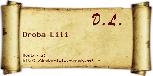Droba Lili névjegykártya